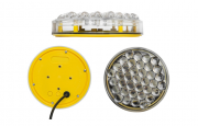Lampa LED pulsanta doua culori Galben-Albastru - 150mm diametru si 1500 candele intensitate luminoasa - FARA contoler flash Galben
