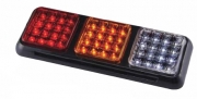 Lampa stop auto dreptunghiulara LED cu 3 cadrane Pozitie/Frana-Semnalizator-Marsarier 12/24V