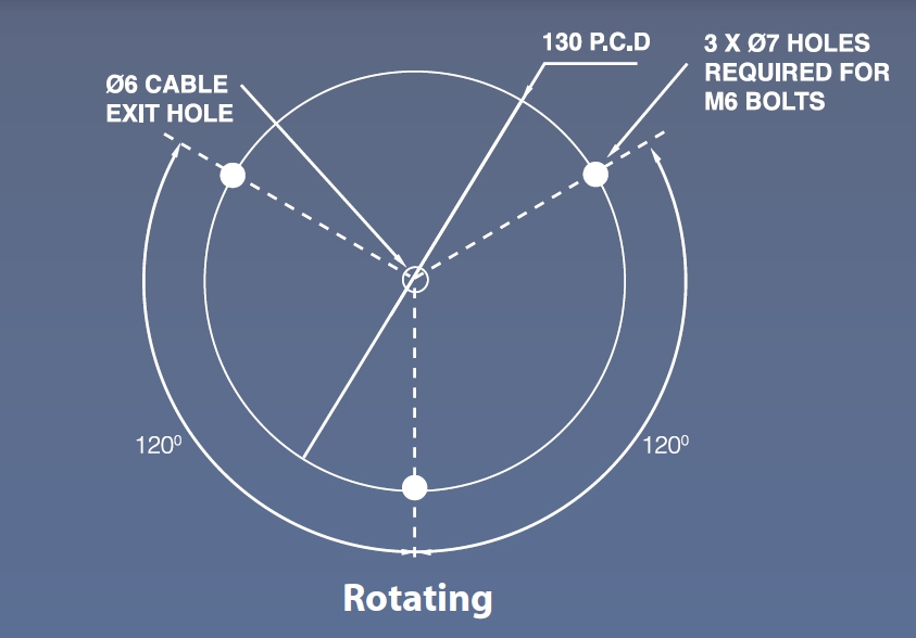 Girofar albastru rotativ 12V cu prindere in 3 puncte 1